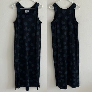 Fresh Produce Fish Print Sleeveless Midi Black Dress